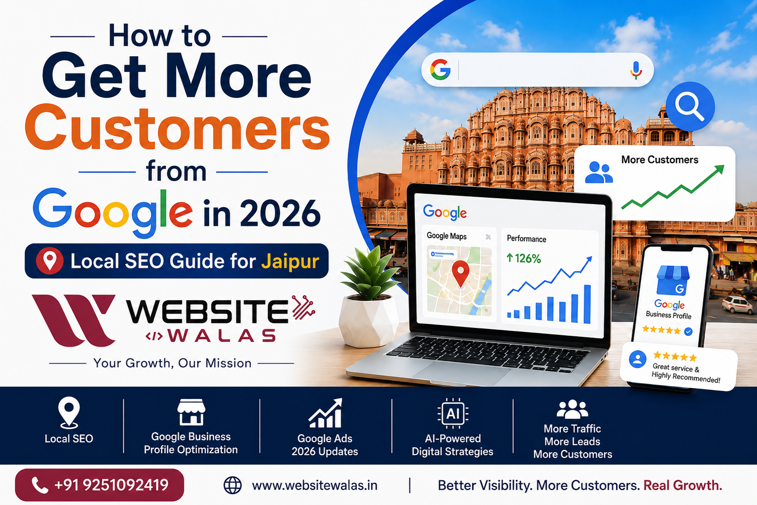 How to Get More Customers from Google in 2026 | Local SEO Guide for Jaipur | Website Walas
